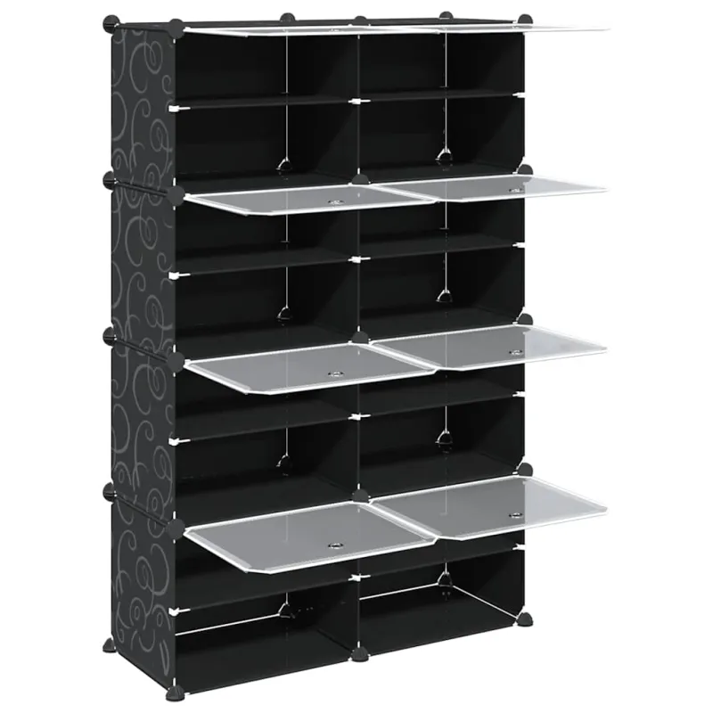 Storage Cube Organizer su 8 kubeliais ir durelėmis Black PP