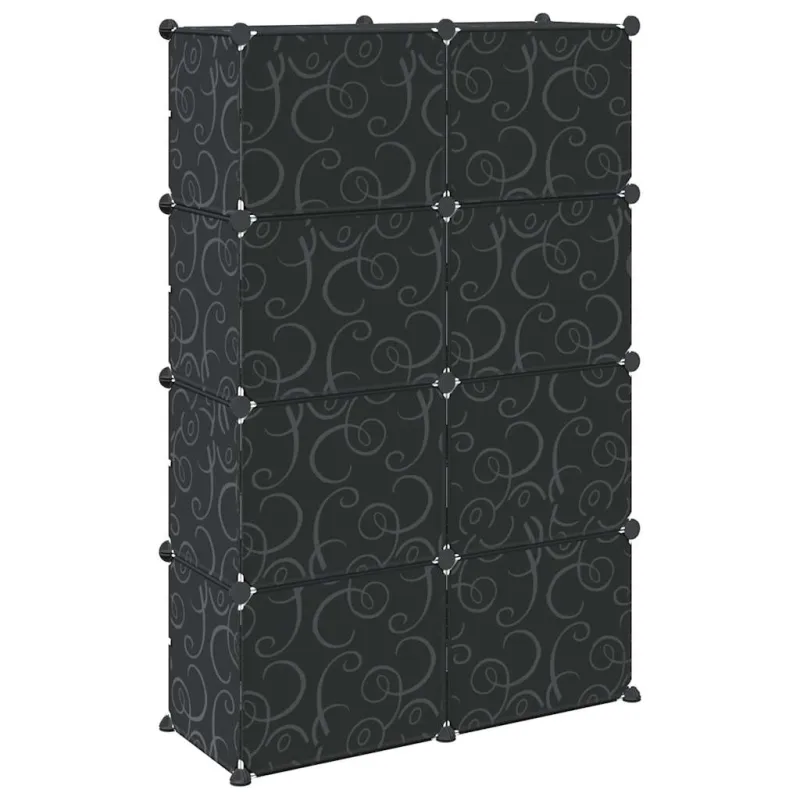 Storage Cube Organizer su 8 kubeliais ir durelėmis Black PP