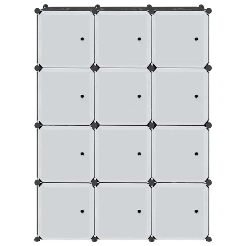 Storage Cube Organizer su 12 kubelių ir pakabinamų strypų PP