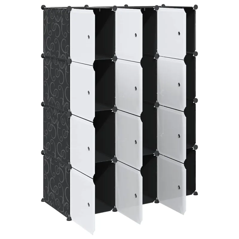 Storage Cube Organizer su 12 kubelių ir pakabinamų strypų PP