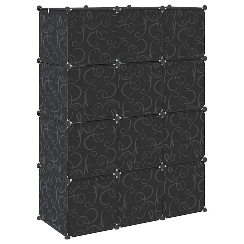 Storage Cube Organizer su 12 kubelių ir pakabinamų strypų PP