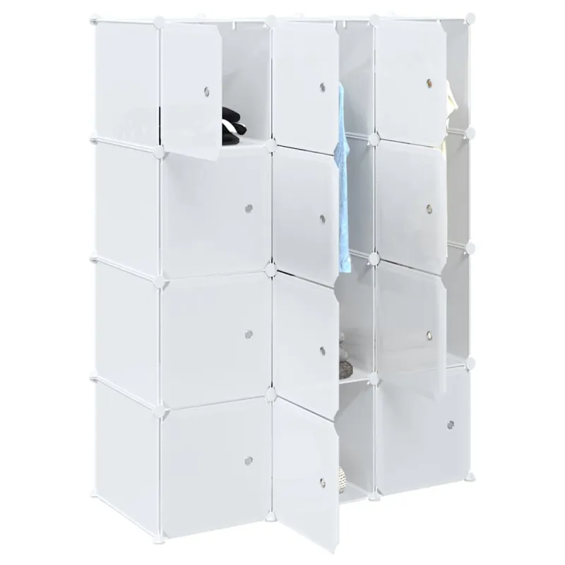 Storage Cube Organizer su 12 kubelių ir pakabinamų strypų PP