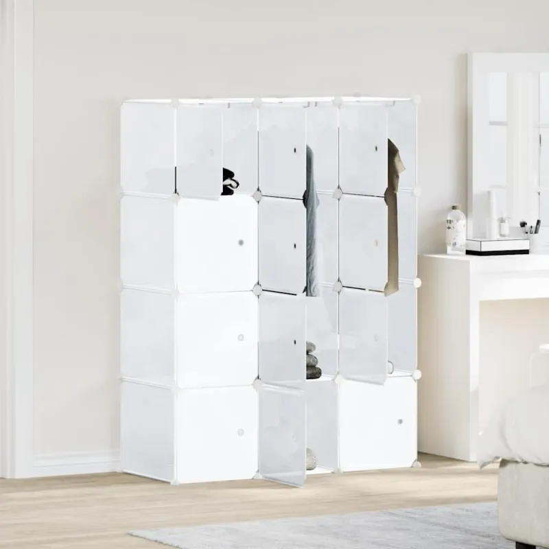 Storage Cube Organizer su 12 kubelių ir pakabinamų strypų PP