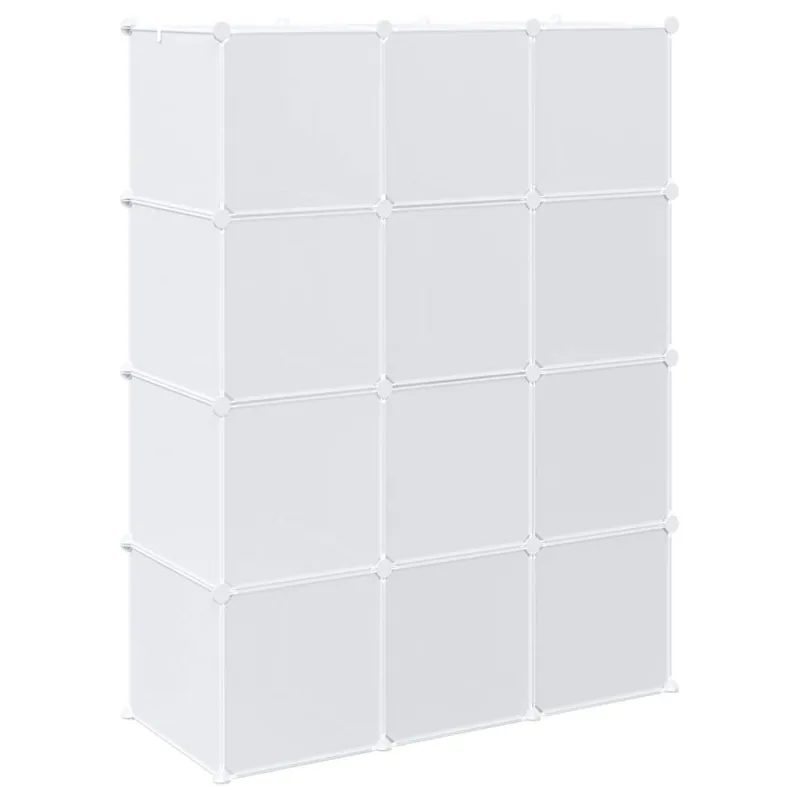 Storage Cube Organizer su 12 kubelių ir pakabinamų strypų PP