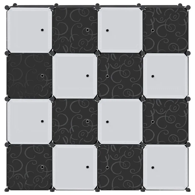 Storage Cube Organizer su 16 kubelių ir pakabinamų strypų PP