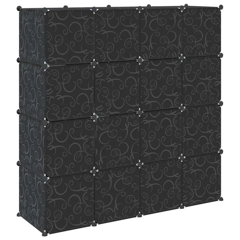 Storage Cube Organizer su 16 kubelių ir pakabinamų strypų PP