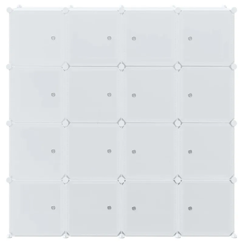 Storage Cube Organizer su 16 kubelių ir pakabinamų strypų PP