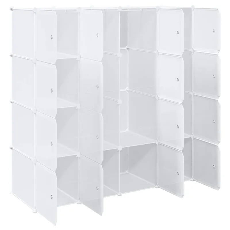 Storage Cube Organizer su 16 kubelių ir pakabinamų strypų PP