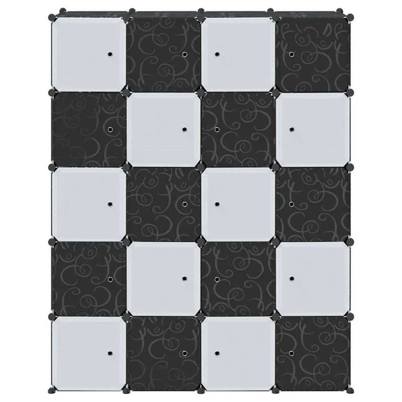 Storage Cube Organizer su 20 kubelių ir pakabinamų strypų PP