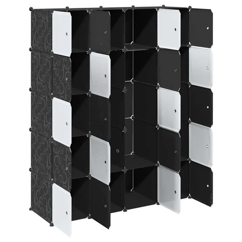 Storage Cube Organizer su 20 kubelių ir pakabinamų strypų PP