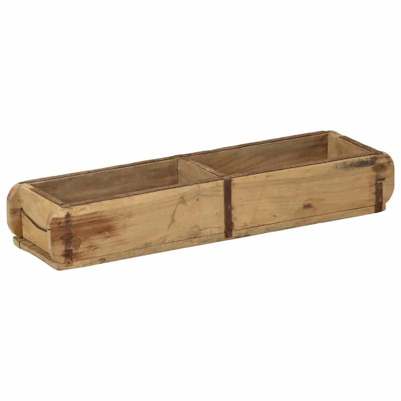 Padėklas 4 pcs Ruda 57 x 15 x 9 cm Kietas atkurtas medis