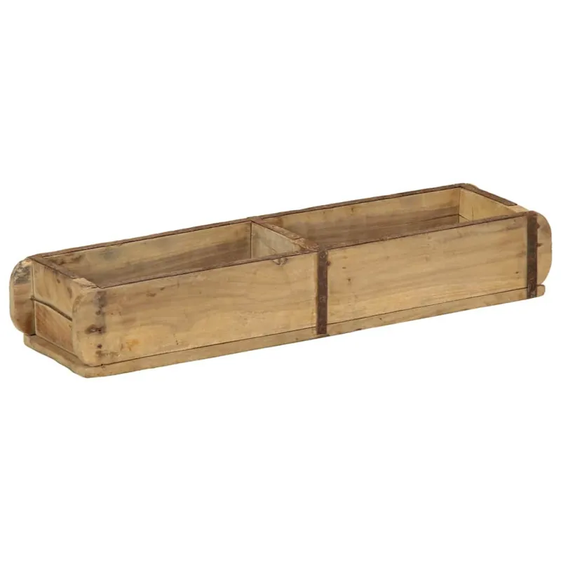 Padėklas 4 pcs Ruda 57 x 15 x 9 cm Kietas atkurtas medis