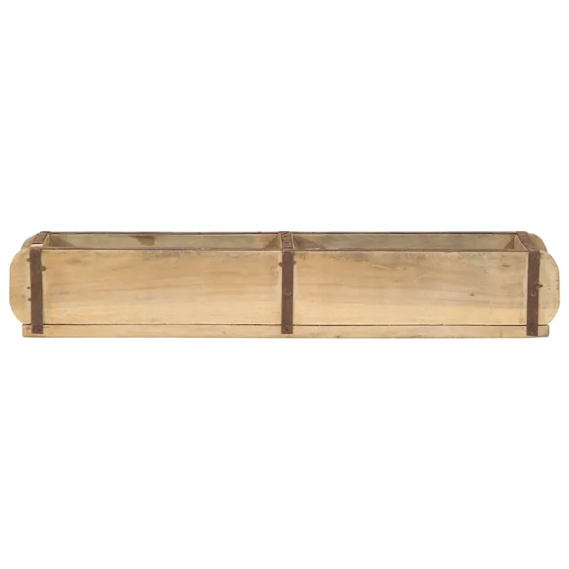 Padėklas 4 pcs Ruda 57 x 15 x 9 cm Kietas atkurtas medis