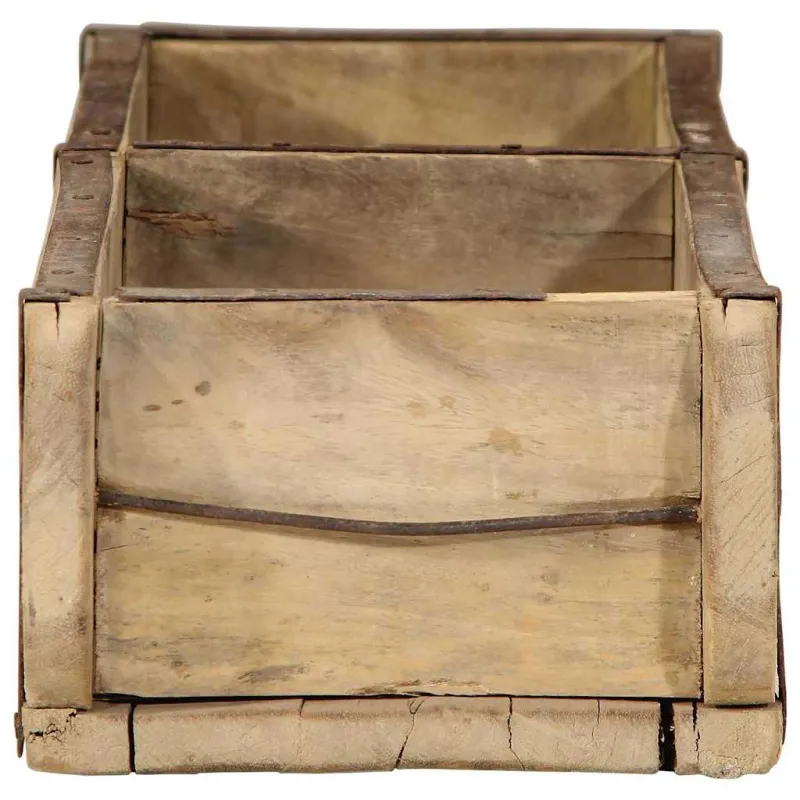 Padėklas 4 pcs Ruda 57 x 15 x 9 cm Kietas atkurtas medis