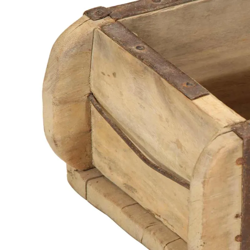 Padėklas 4 pcs Ruda 57 x 15 x 9 cm Kietas atkurtas medis