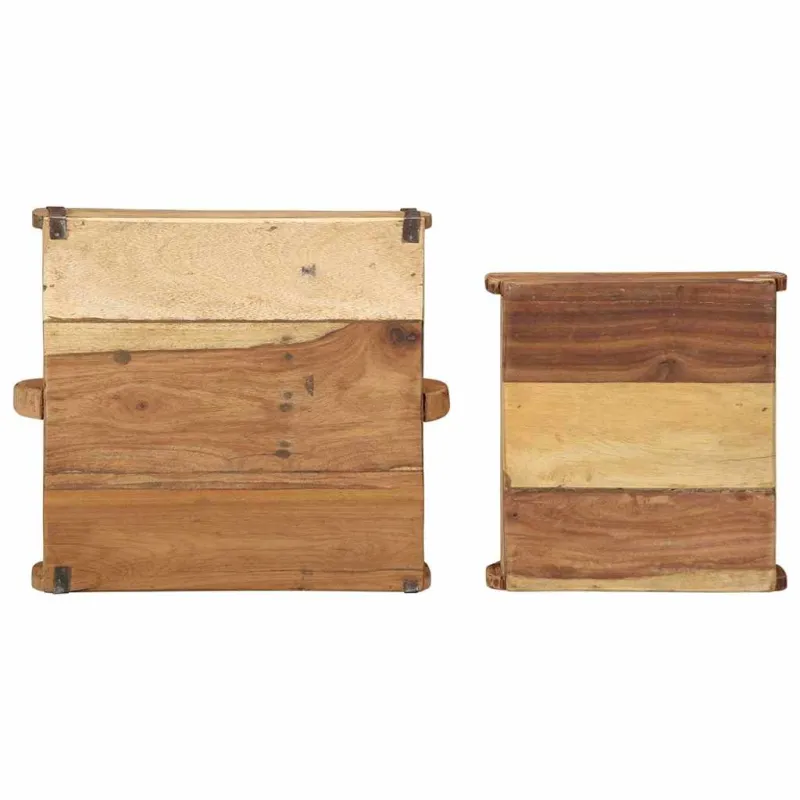 Padėklas 2 pcs Ruda 29 x 31 x 10 cm Kietas atkurtas medis