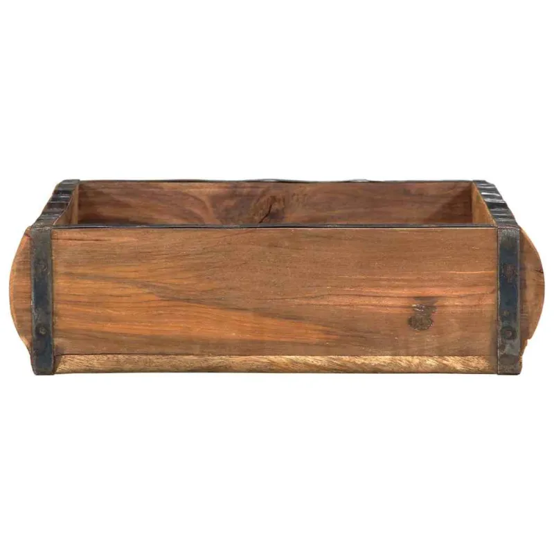 Padėklas su saugykla Ruda 29 x 31 x 10 cm Kietas atkurtas medis