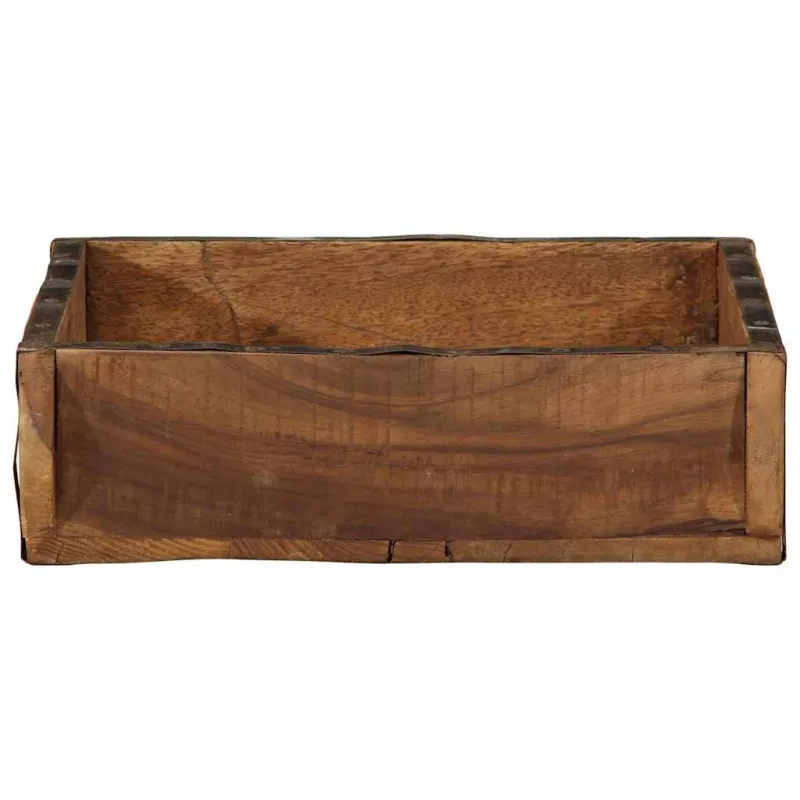 Padėklas su saugykla Ruda 29 x 31 x 10 cm Kietas atkurtas medis