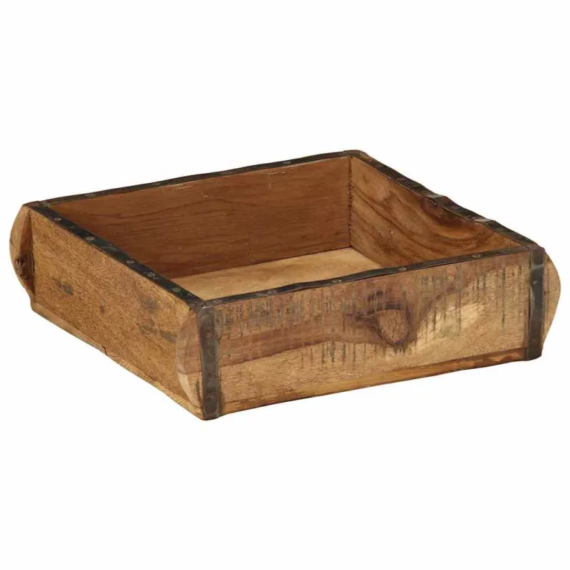 Padėklas 4 pcs Ruda 29 x 31 x 10 cm Kietas atkurtas medis