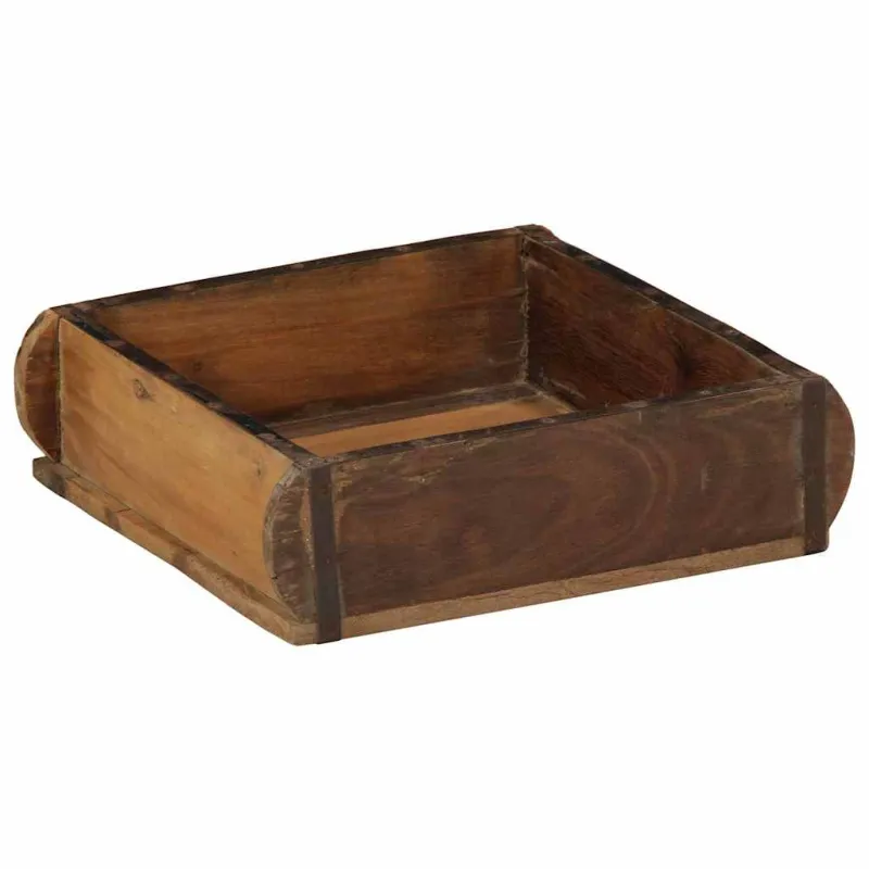 Padėklas 4 pcs Ruda 29 x 31 x 10 cm Kietas atkurtas medis