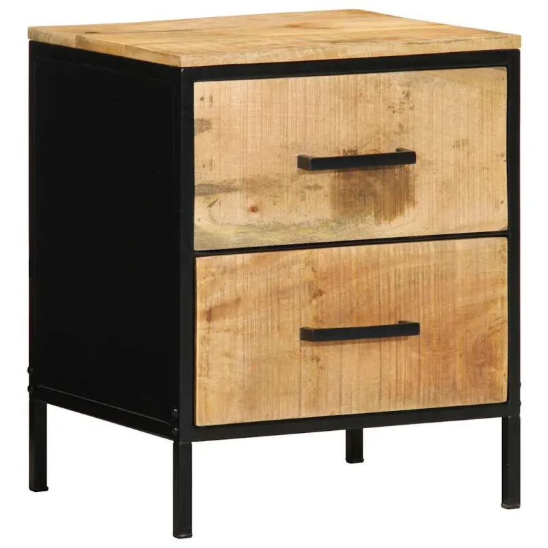 Šalia lovos spintelė 2 pcs Ruda ir juoda 40 x 35 x 50 cm