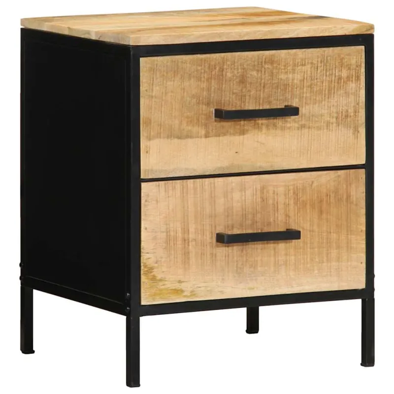 Šalia lovos spintelė 2 pcs Ruda ir juoda 40 x 35 x 50 cm