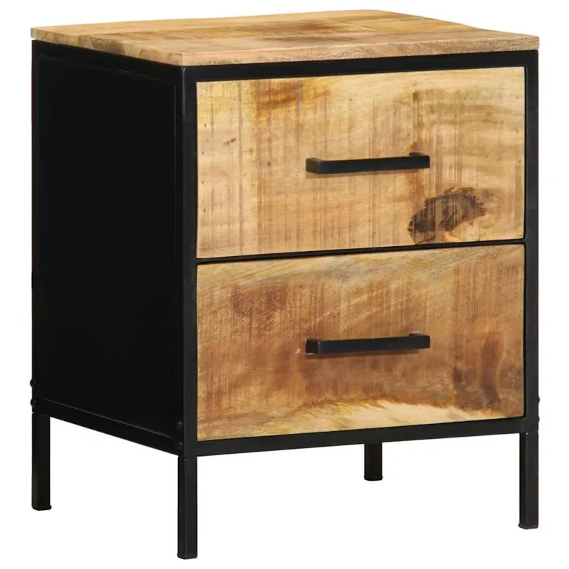 Šalia lovos spintelė 2 pcs Ruda ir juoda 40 x 35 x 50 cm