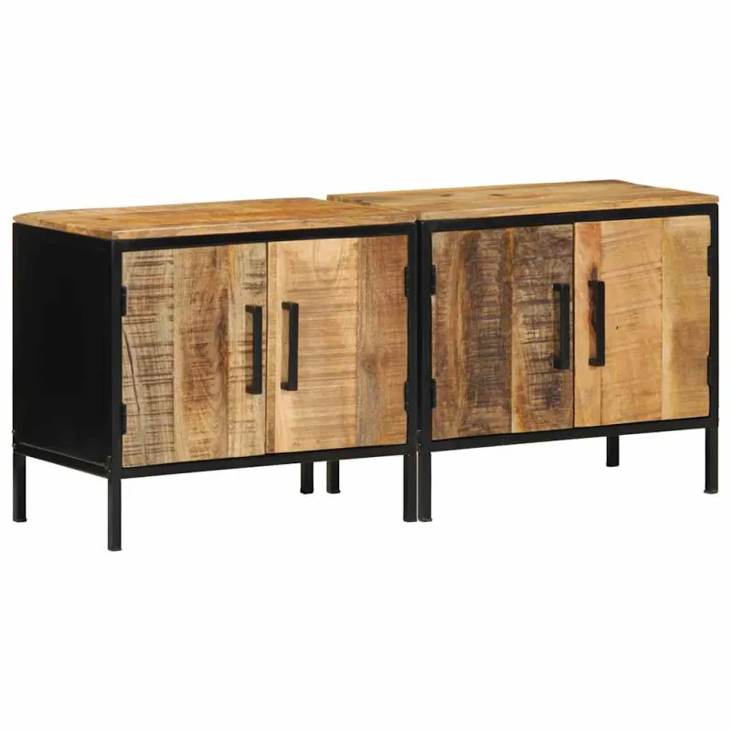 Šalia lovos spintelė 2 pcs Ruda ir juoda 50 x 30 x 45 cm