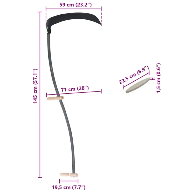 dalgis su šlifavimo akmeniu 145 cm