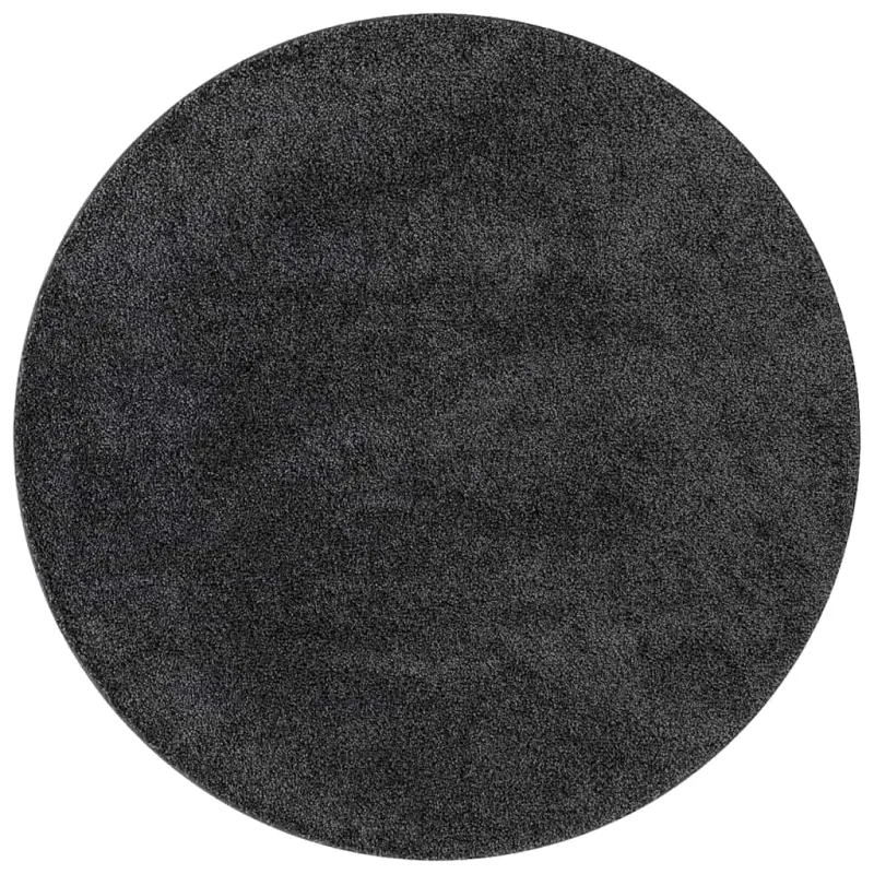 Neslystantis plaukuotas kilimas Tamsiai pilka 120 x 120 cm PP