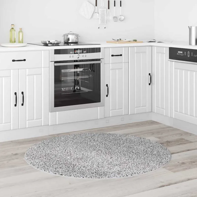 Neslystantis plaukuotas kilimas Pilka 120 x 120 cm PP
