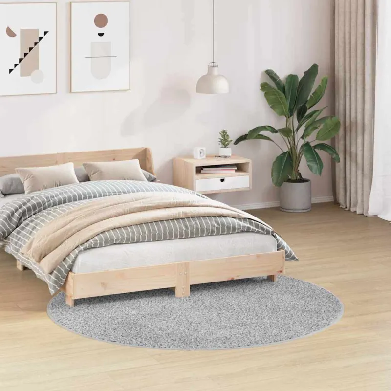 Neslystantis plaukuotas kilimas Pilka 160 x 160 cm PP