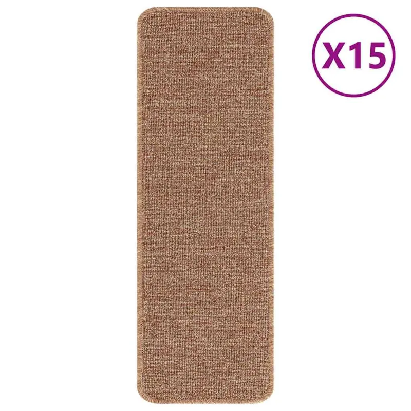 Slydimui atsparūs laiptų kilimėliai 15 pcs Geltona 60 x 25 cm