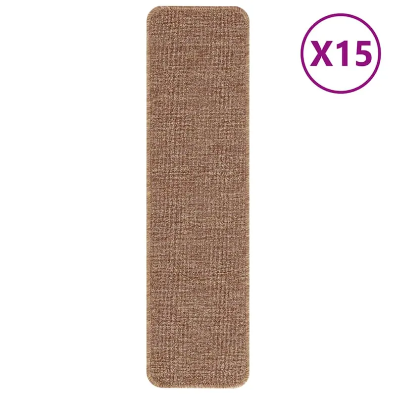 Slydimui atsparūs laiptų kilimėliai 15 pcs Geltona 75 x 20 cm