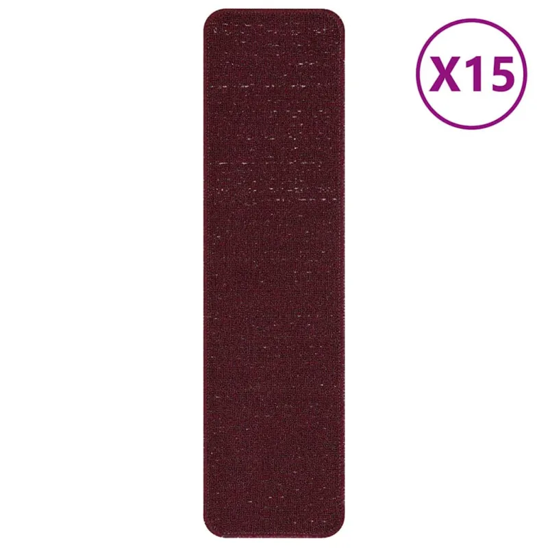 Slydimui atsparūs laiptų kilimėliai 15 pcs Vyšninė 75 x 20 cm