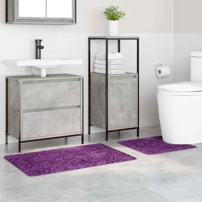 Antisklidus vonios kilimėlių rinkinys 2 pcs Violetinė PP