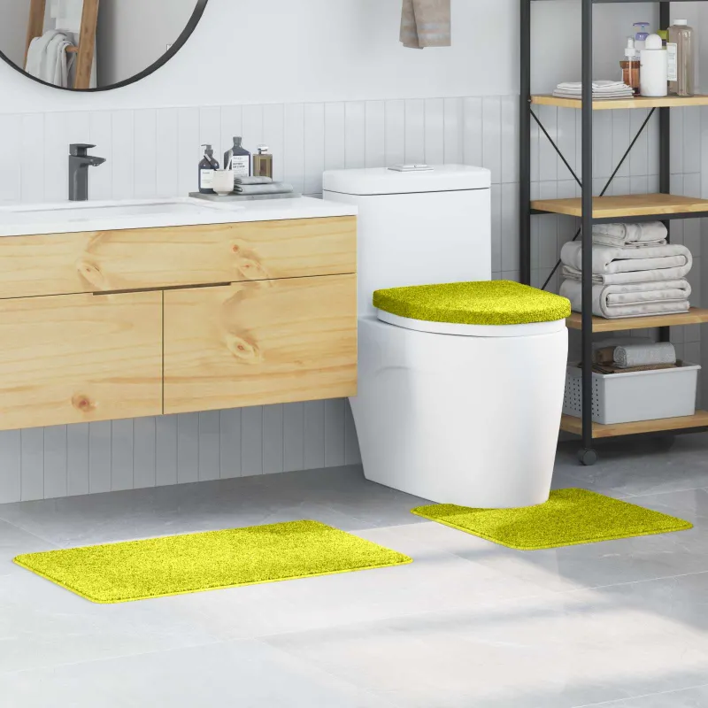 Antisklidus vonios kilimėlių rinkinys 3 pcs Žalia PP
