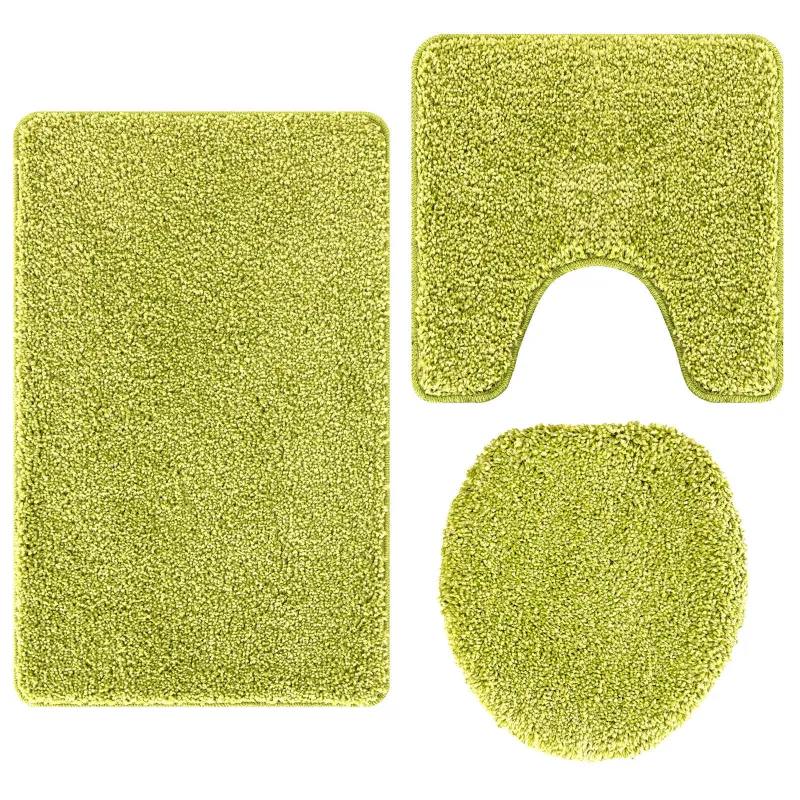 Antisklidus vonios kilimėlių rinkinys 3 pcs Žalia PP