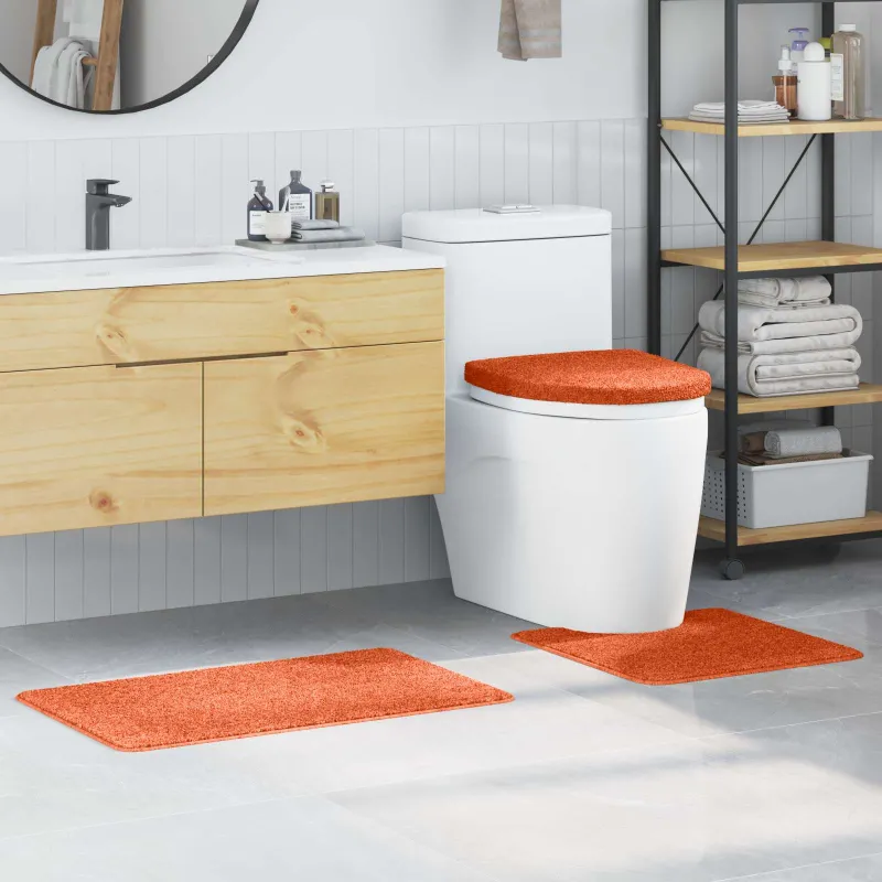 Antisklidus vonios kilimėlių rinkinys 3 pcs Oranžinė PP
