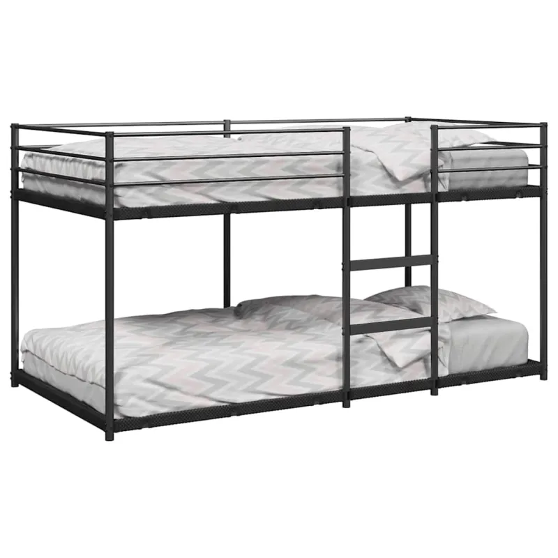 Dviaukštė lova be čiužinio Juoda 90x200 cm Plienas