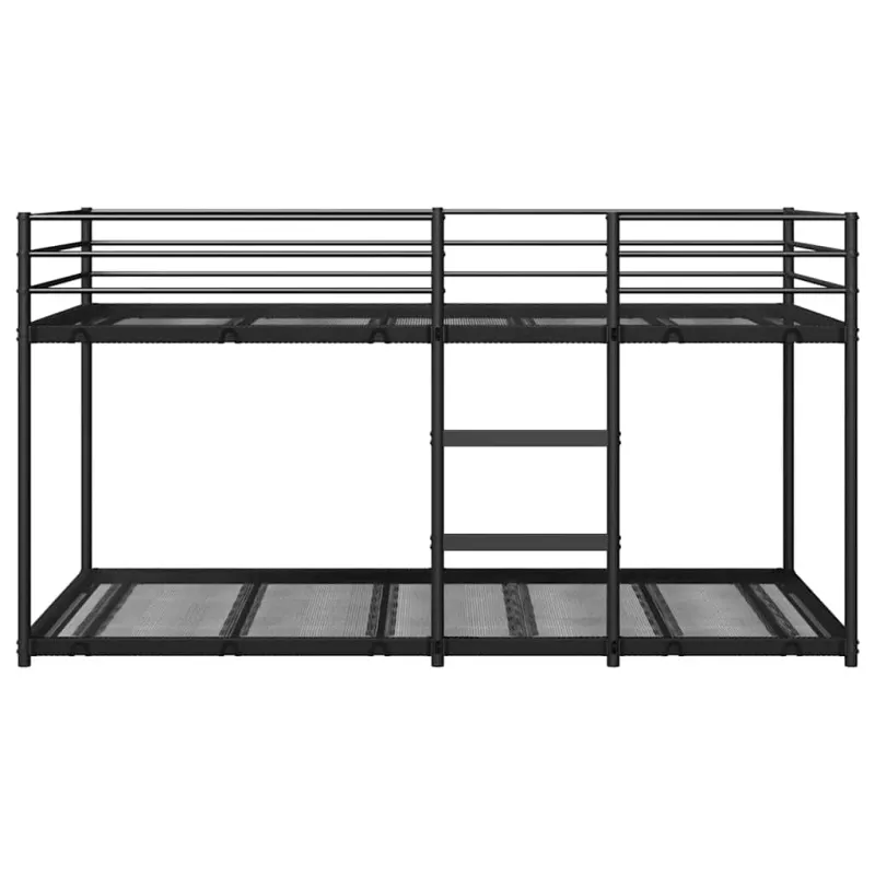 Dviaukštė lova be čiužinio Juoda 90x200 cm Plienas