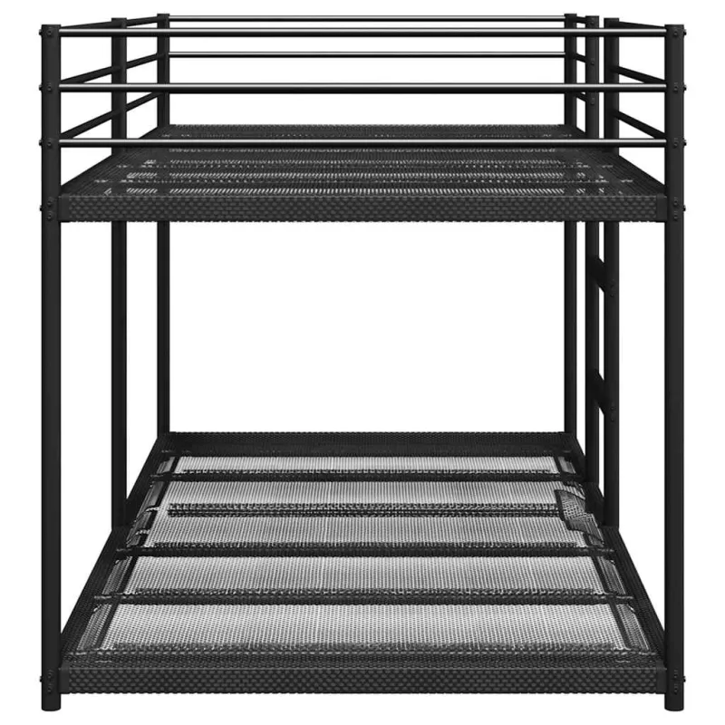 Dviaukštė lova be čiužinio Juoda 90x200 cm Plienas