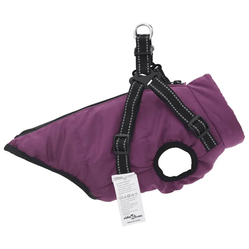 Šunų kailis su diržais, atsparus vandeniui, violetinis, L36
