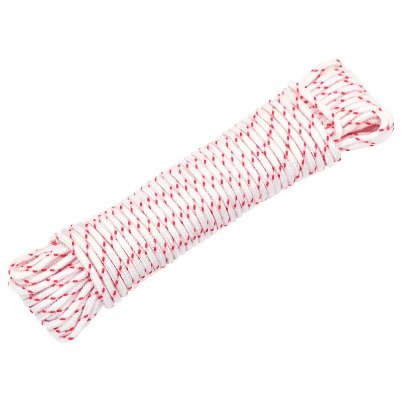Pull Starter Cord Balta ir Raudona Ø3 mm 10 m Nailonas