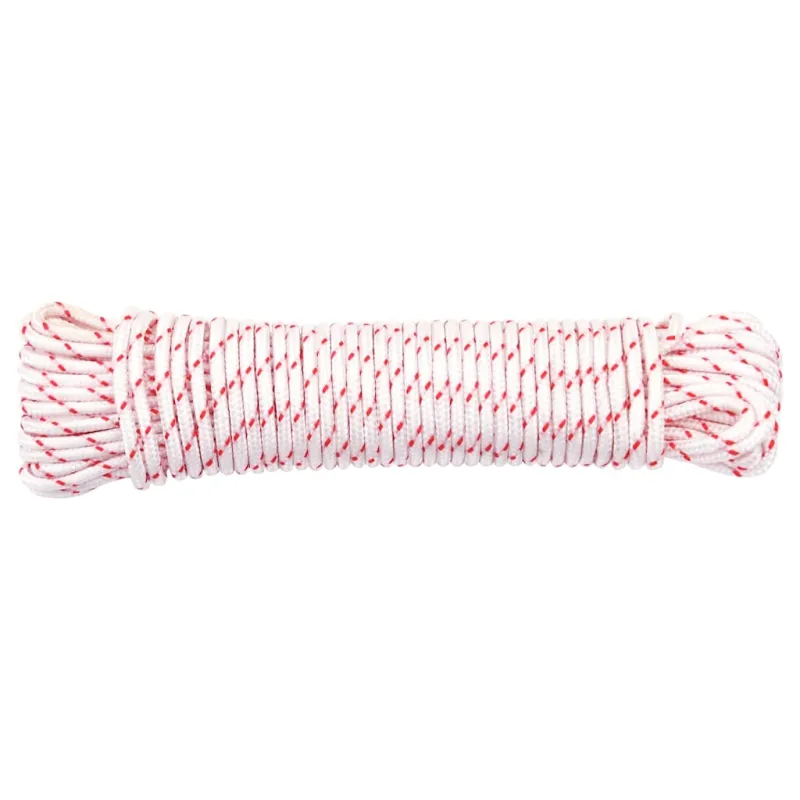 Pull Starter Cord Balta ir Raudona Ø3 mm 10 m Nailonas
