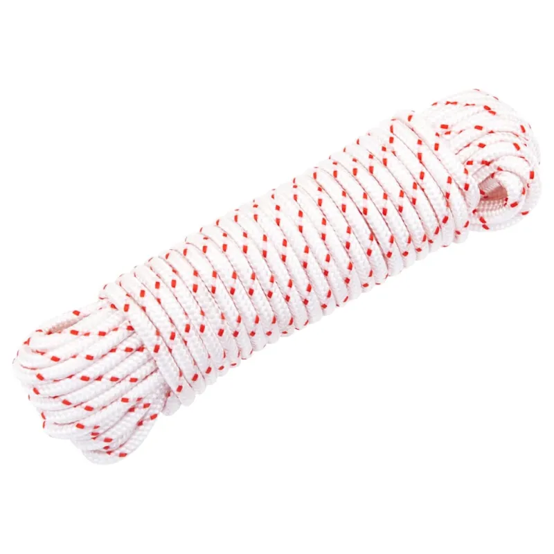 Pull Starter Cord Balta ir Raudona Ø4 mm 10 m Nailonas