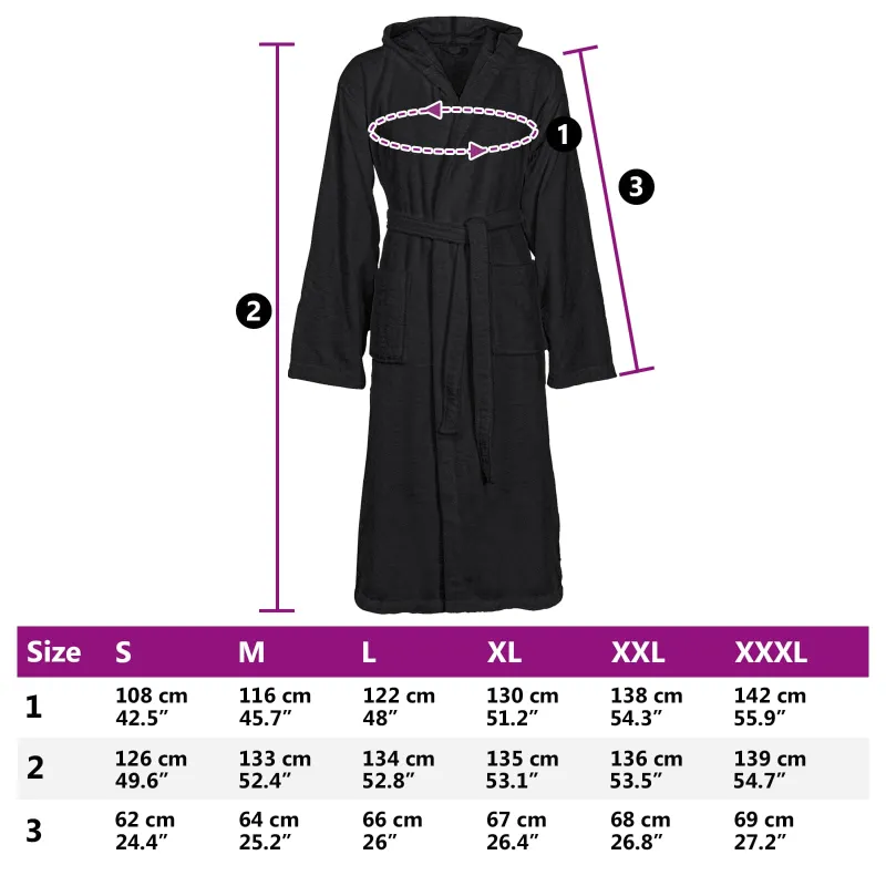 Chalatas KINN Juoda M Medvilnė