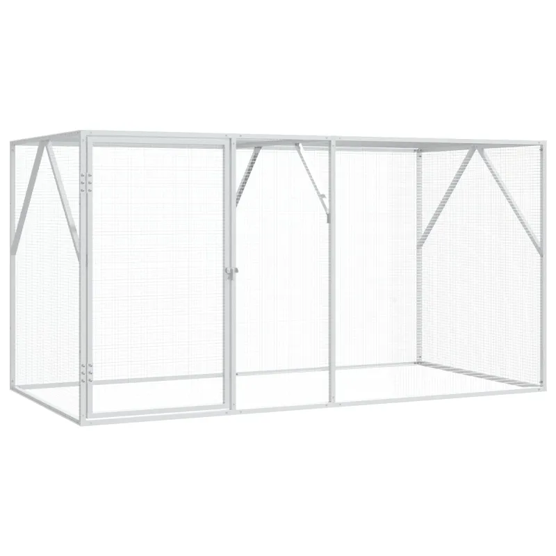 Paukščių narvas Antracitas 208 x 102 x 108 cm Cinkuota plienas