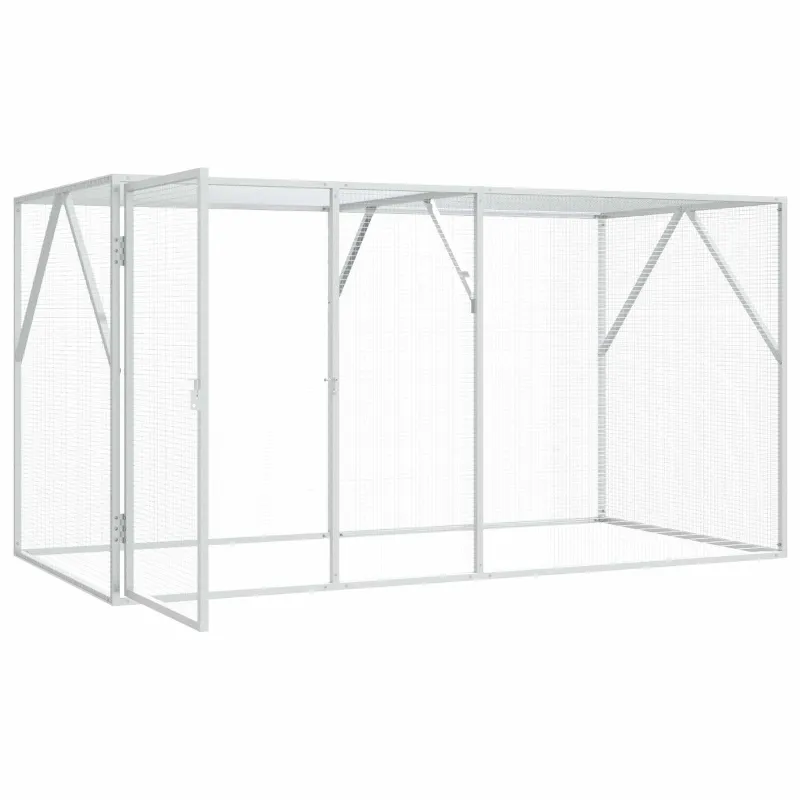 Paukščių narvas Antracitas 208 x 102 x 108 cm Cinkuota plienas