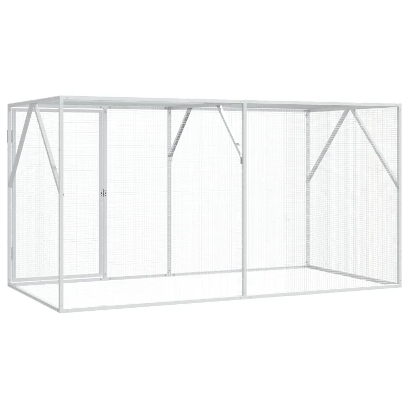 Paukščių narvas Antracitas 208 x 102 x 108 cm Cinkuota plienas